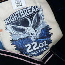 Load image into Gallery viewer, Nightbreak 22oz Unsanforized Deep Indigo x Black