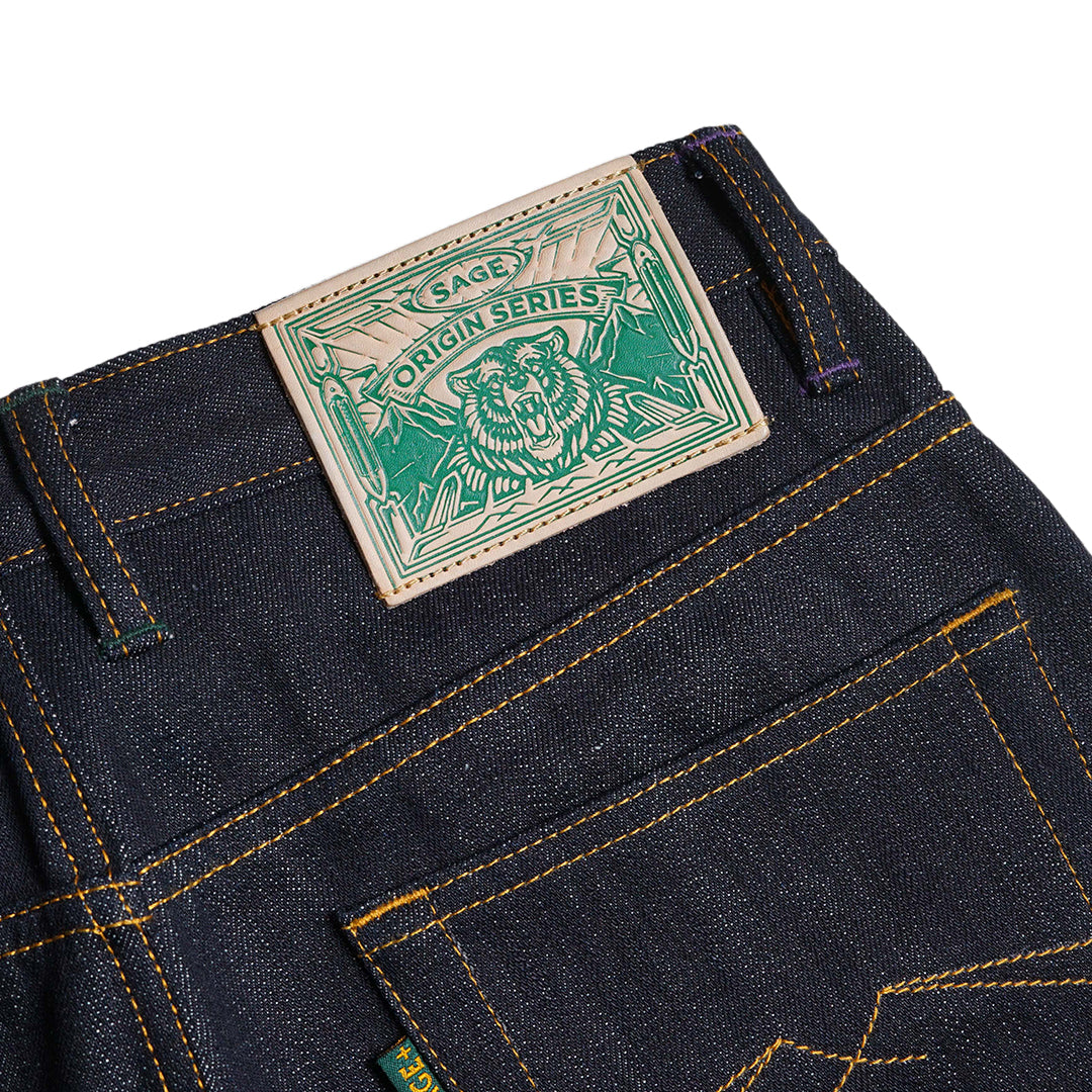 DEFECT SALE! Verdant 14oz Sanforized Deep Indigo Emerald Green Selvedg ...